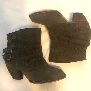 Olive green Cato booties size 9